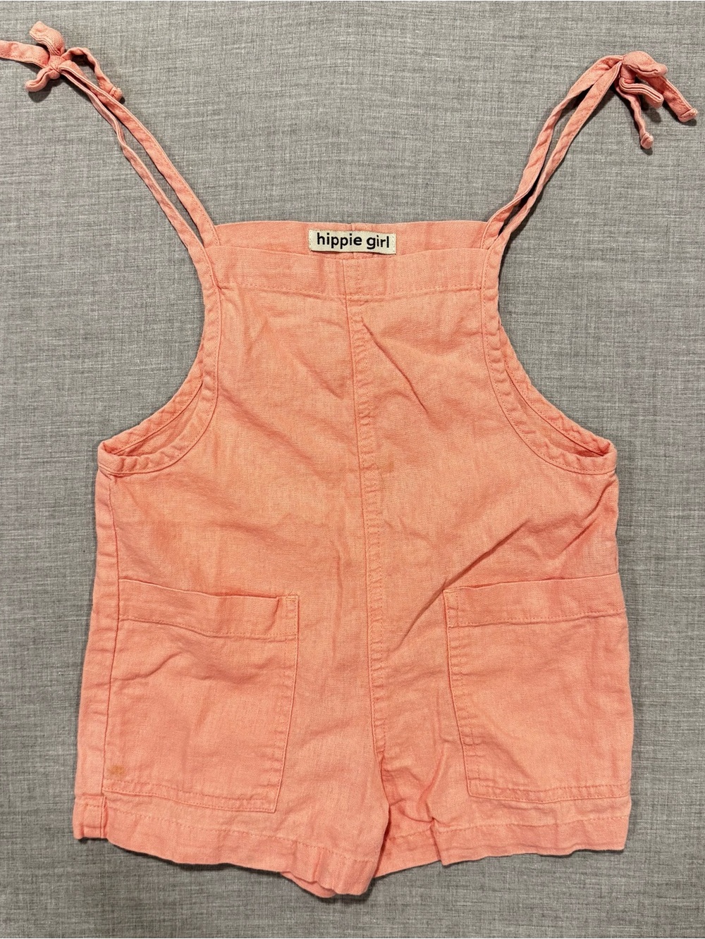 Hippie Girl Coral Tie-Shoulder Kids Romper